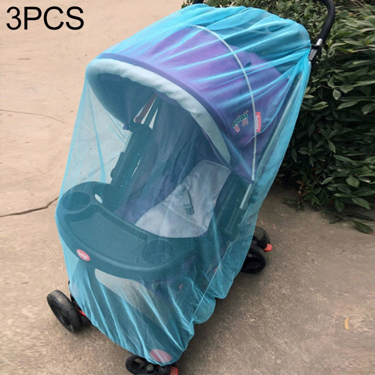 3 PCS 150cm Baby Pushchair Mosquito Insect Shield Net Safe Infants Protection Mesh Stroller Accessories Mosquito Net – Durable Build, Easy to Use Blue