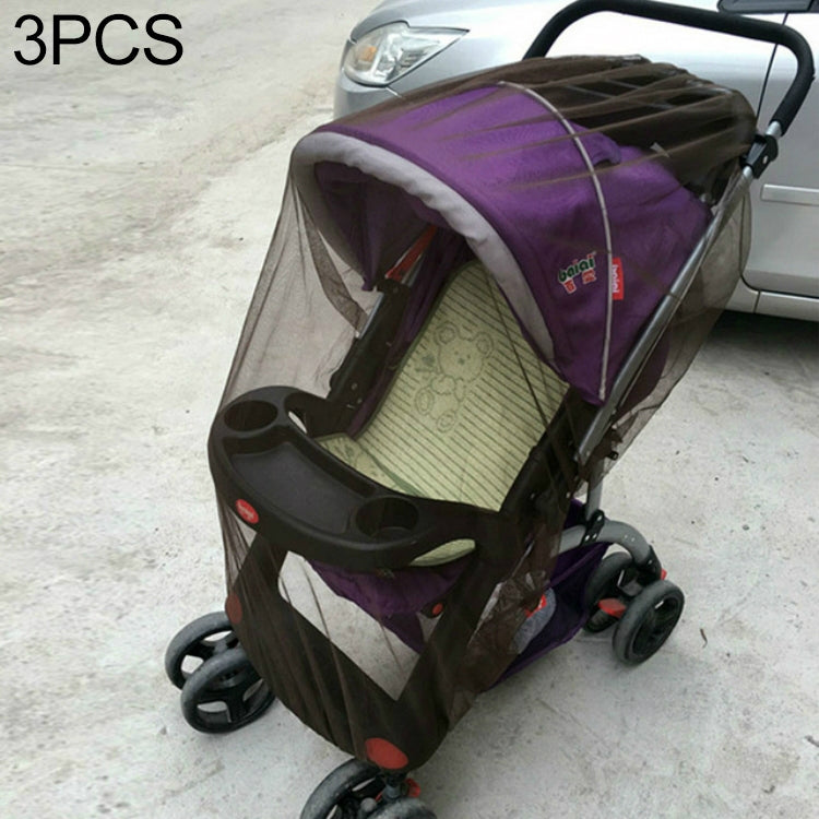3 PCS 150cm Baby Pushchair Mosquito Insect Shield Net Safe Infants Protection Mesh Stroller Accessories Mosquito Net – Durable Build, Easy to Use Coffee