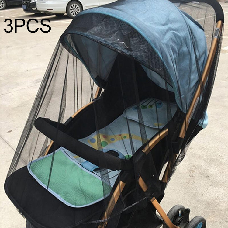 3 PCS 150cm Baby Pushchair Mosquito Insect Shield Net Safe Infants Protection Mesh Stroller Accessories Mosquito Net – Durable Build, Easy to Use Black