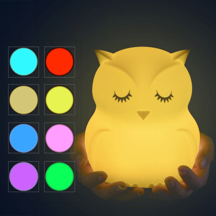Cute owl cartoon colorful LED Lamp creative silicone night light childrens toy lamp bedroom decoration USB charging light Default Title