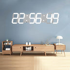 Multifunctional LED Wall Clock Creative Digital Clock, Hollow Remote Control, Sealed Box Remote Control Hollow Remote Control White Font