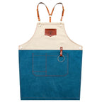 Men Women Overalls Denim Apron Blue