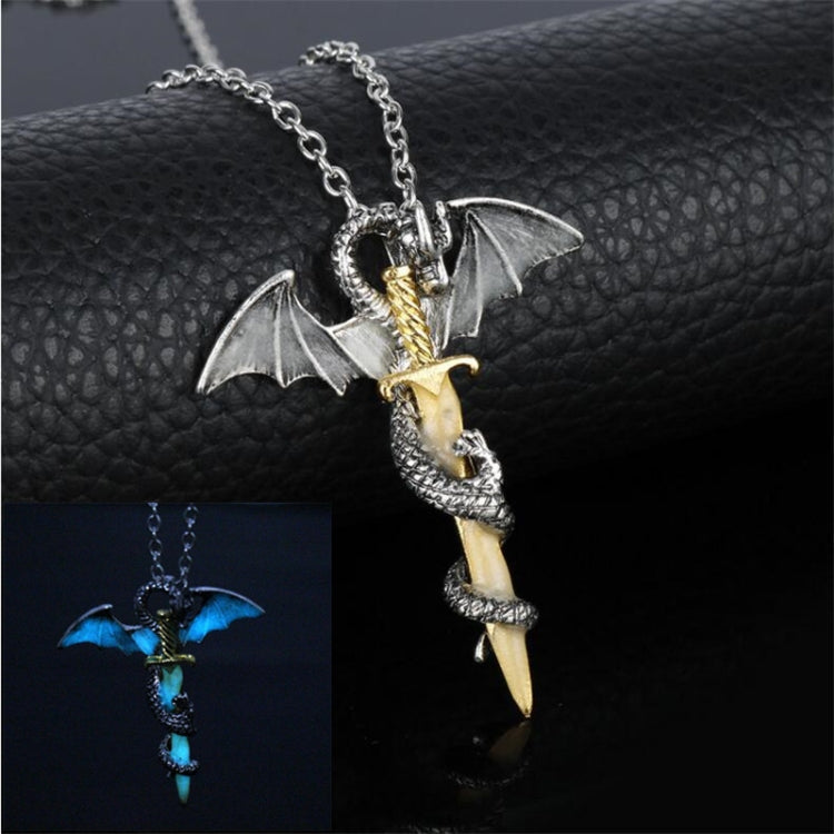 Luminous Jewelry Dragon Sword Pendant Necklace Dark Anime Necklace Default Title