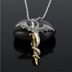 Luminous Jewelry Dragon Sword Pendant Necklace Dark Anime Necklace