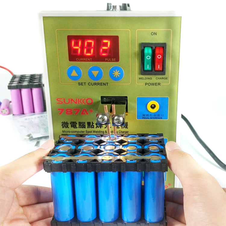SUKKO LED Pulse Battery Spot Welder + Spot Welding Machine Micro-computer Micro Welding with LED Light+Battery Clamp, 220V EU Plug Default Title