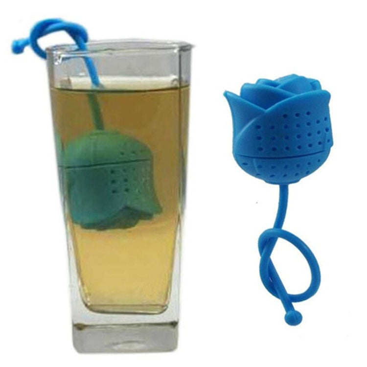 Rose Silicone Tea Infuser Loose Leaf Tea Strainer Herbal Spice Infuser Filter Tea Tools, color random delivery, Rose Shape Rose Shape