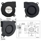 ASIACOOL Silent Turbo Blower Fan, 5015 12V, 7530 12V, 9733 12V
