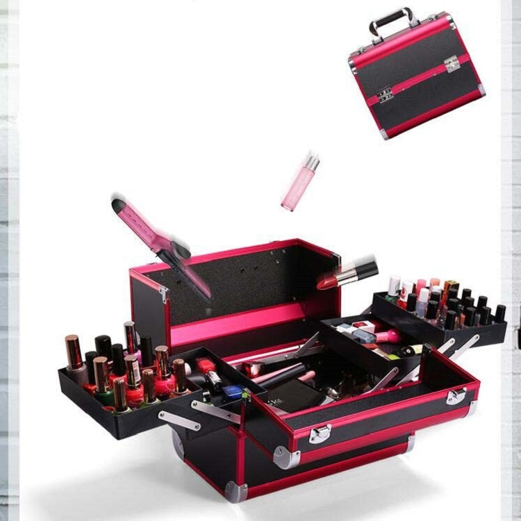 Professional Makeup Box Beauty Salon Manicure Toolbox, Magic Red, Coral Powder, Elegant Black, Noble Powder, Oversized Black, Oversized Pink