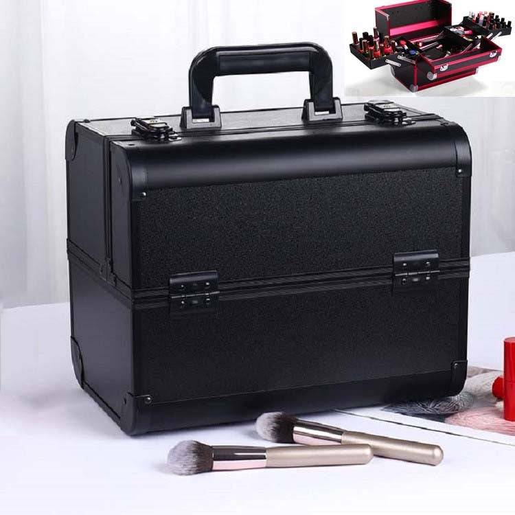 Professional Makeup Box Beauty Salon Manicure Toolbox, Magic Red, Coral Powder, Elegant Black, Noble Powder, Oversized Black, Oversized Pink – Durable Build, Easy to Use Elegant Black