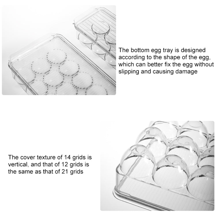 Kitchen Refrigerator Storage Box Compartment with Lid Egg Storage Box, 14 Grid
