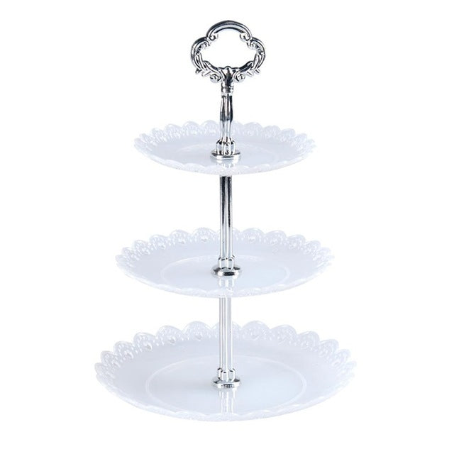 Party Birthday Three-layer Fruit Plate Cake Stand Dessert Storage Rack, Clear – Durable Build, Easy to Use Clear Clear