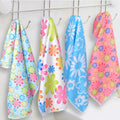 4 PCS / Set Microfiber Printed Flowers Cloth Cleaning Cloth, Microfiber Printed Towels Microfiber Printed Towels