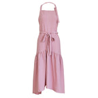 Cotton Linen Fishtail Long Slim Fit Apron Florist Manicure Shop Overalls