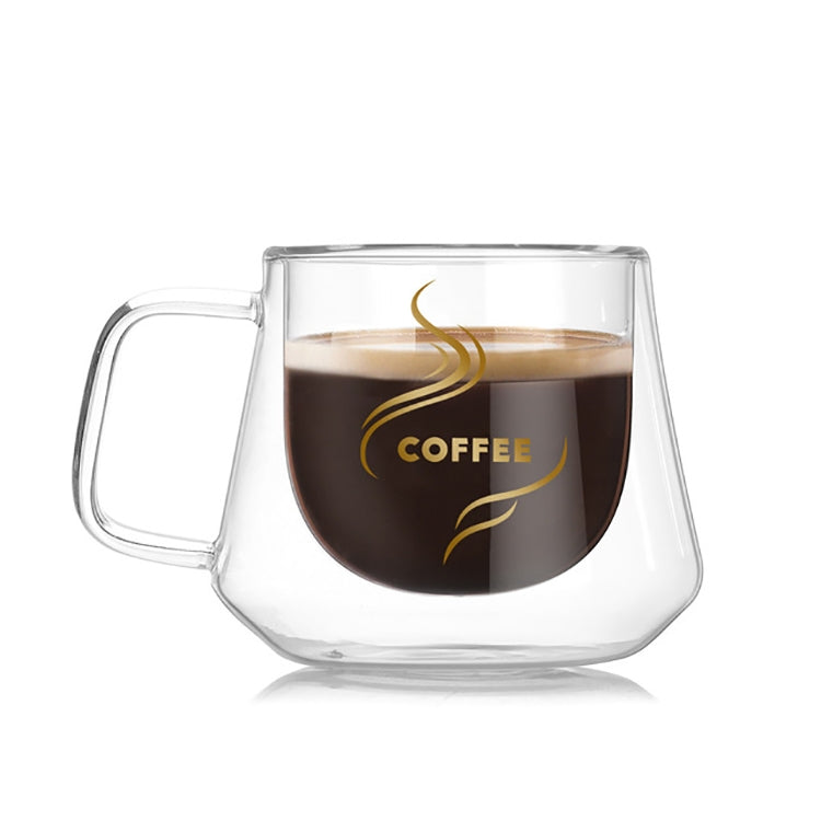 Double Wall Mug Office Mugs Heat Insulation Double Coffee Mug Coffee Glass Cup, Labeled, No label Labeled