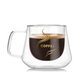 Double Wall Mug Office Mugs Heat Insulation Double Coffee Mug Coffee Glass Cup, Labeled, No label Labeled
