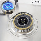 2 PCS Stainless Steel Gas Circle for Gas Cooker Fireproof Windproof Gas Energy Saving Hood Kitchen Accessories, Steel Gas Circle Steel Gas Circle
