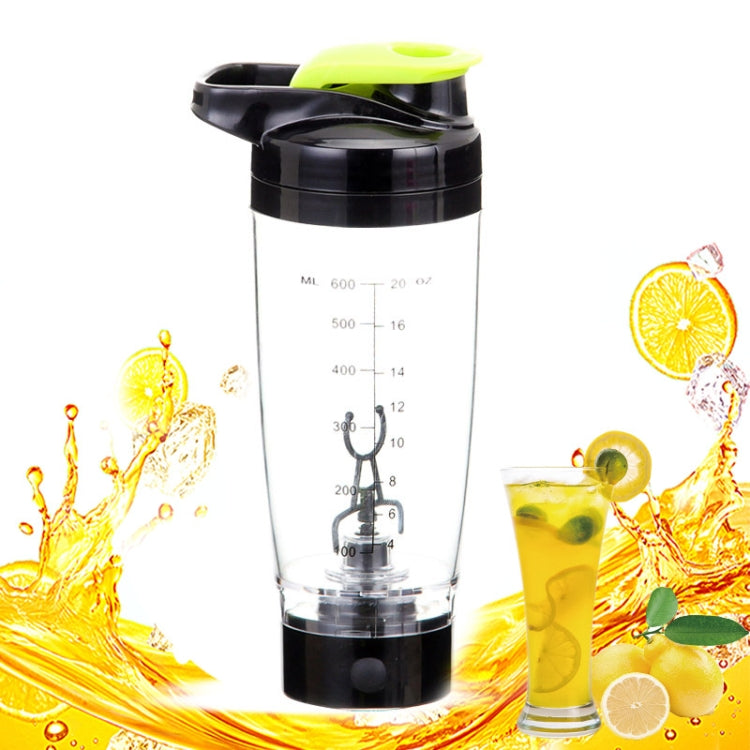 600ML Mixer Water Bottle Portable Electric Protein Automatic Creative Coffee Milk Cup green