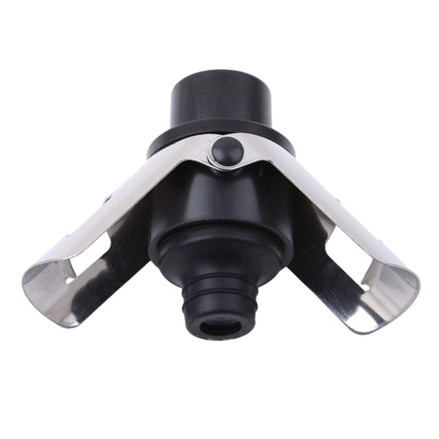 Push-button Stainless Steel Pumping Champagne Stopper Sparkling Champagne Snap Wing Vacuum Wine Stopper, 2 PCS Push-button Wine Bottle Stopper(Black), 2 PCS Push-button Wine Bottle Stopper(Gold), 2 PCS Push-button Wine Bottle Stopper(Silver) 2 PCS Push-button Wine Bottle Stopper(Black) Black