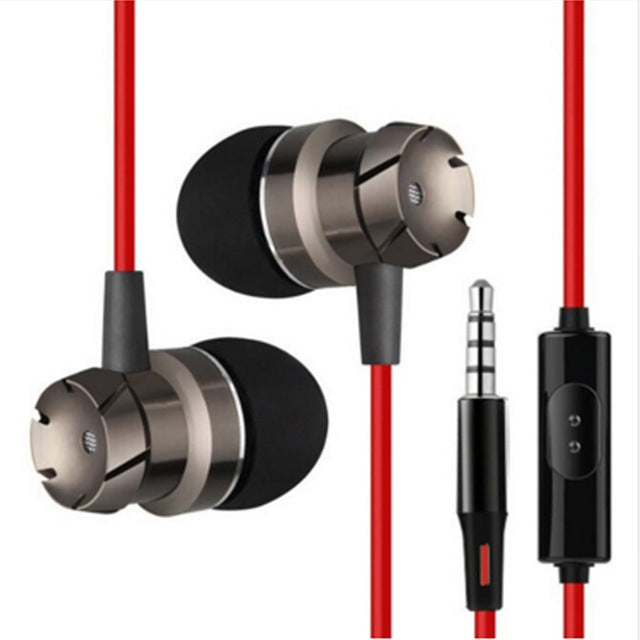 3.5mm Wired Headphones Handsfree Headset In Ear Earphone Earbuds with... Red Grey