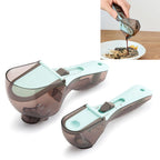Kitchen Tool Plastic Measuring Spoon Adjustable Baking Tool Measuring Spoon, 1 Large 1 Small Set, 4 PCS Small, 3 PCS Large 1 Large 1 Small Set