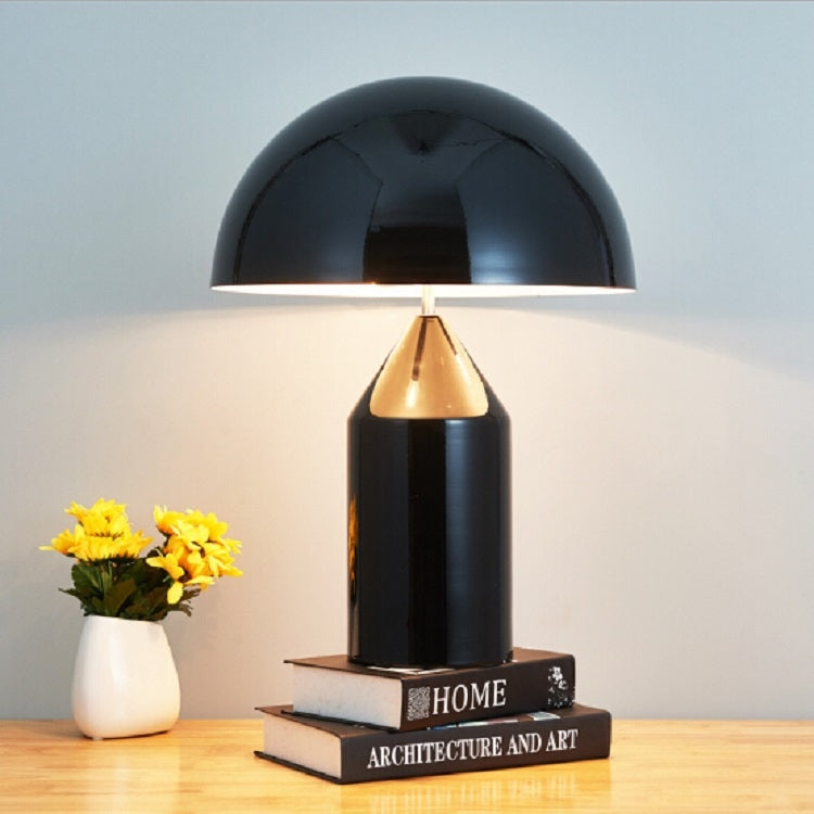 E14 LED Metal Mushroom Table Lamp Bedroom Decorative Table Lamp EU Plug, S Black, L Black, S White, L White, S Gold, L Gold S Black
