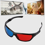 2 PCS Universal 3D Plastic Glasses Black Frame 3D Visoin Glass For Dimensional Anaglyph Movie Game DVD Video, 2 PCS Universal 2 PCS Universal