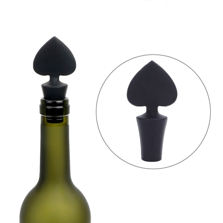 Silicone Wine Stopper Poker Series Wine Stopper, 12 PCS Peach Heart Shape, 12 PCS Poker Shape, 12 PCS Black Plum Shape, 12 PCS Red Square Shape 12 PCS Peach Heart Shape Black Peach Heart
