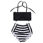 Cute Baby Girl Bikini Striped Triangle Bow Bathing Suit Proud Princess Beachwear, 70, 80, 110 70 Black
