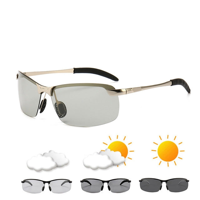 Photochromic Sunglasses Day and Night Vision Driving Eyewear, Black, Gun Metal, Sliver – Durable Build, Easy to Use Sliver