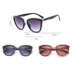 Fashion Cat Eye Vintage Gradient Glasses UV400 Sunglasses for Ladies, Black, Brown