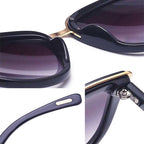 Fashion Cat Eye Vintage Gradient Glasses UV400 Sunglasses for Ladies, Black, Brown