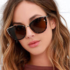Fashion Cat Eye Vintage Gradient Glasses UV400 Sunglasses for Ladies, Black, Brown