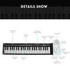49-Key Portable Hand-Rolled Piano With Horn Children Beginners To Practice Electronic Piano, 49-Key Hand-Rolled Piano