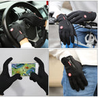 Outdoor Sports Hiking Winter Leather Soft Warm Bike Gloves For Men Women, L, M, S, XL