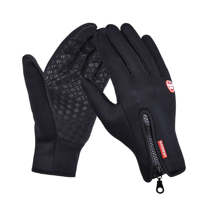 Outdoor Sports Hiking Winter Leather Soft Warm Bike Gloves For Men Women, L, M, S, XL L Black