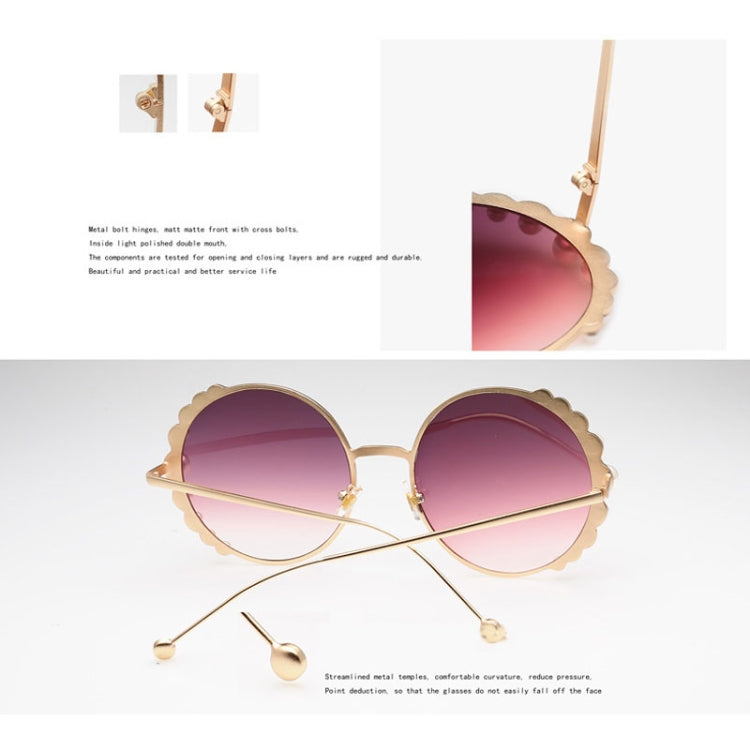 Women Sunglasses Metal Round Frame Pearl Embellished Sunglasses, Gold Frame Grey Lens, Gold Frame Brown Lens, Gold Frame Blue Pink Lens, Gold Frame Purple Pink Lens, Gold Frame Blue Lens, Gold Frame Champagne Lens, Pink Frame Pink Lens... – Durable...