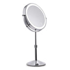 Desktop Double-SidedRound LED Luminous Makeup Mirror Liftable Magnifying Mirror, Plane + 3 Times Magnification(7-inch Battery Model), Plane + 5 Times Magnification(7-inch Battery Model), Plane + 7 Times Magnification(7-inch Battery Model) Plane + 3 Times Magnification(7-inch Battery Model)