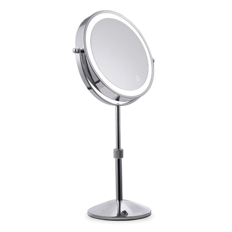 Desktop Double-SidedRound LED Luminous Makeup Mirror Liftable Magnifying Mirror, Plane + 3 Times Magnification(7-inch Battery Model), Plane + 5 Times Magnification(7-inch Battery Model), Plane + 7 Times Magnification(7-inch Battery Model) Plane + 3 Times Magnification(7-inch Battery Model)