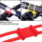 5 PCS Silicon Strap Mountain Road Bike Torch Phone Flashlight Elastic Bandage Bicycle Light Mount Holder