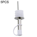 5 PCS Glass Bottle Stopper Stainless Steel Oil Stopper Silicone Stopper, White Hat Straight Mouth, White Hat Automatic Cap, Black Hat Straight Mouth, Black Hat Automatic Cap White Hat Straight Mouth