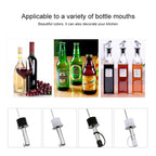 5 PCS Glass Bottle Stopper Stainless Steel Oil Stopper Silicone Stopper, White Hat Straight Mouth, White Hat Automatic Cap, Black Hat Straight Mouth, Black Hat Automatic Cap