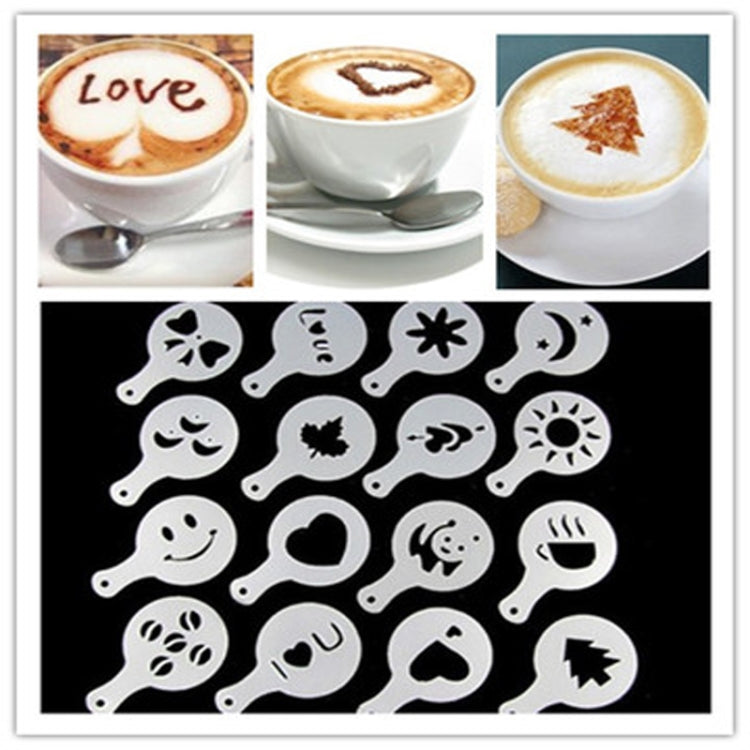 32 PCS Coffee Stencil Filter Coffee Maker Cappuccino Mold Templates Strew Flowers Pad Spray Art Baking Tools, 32 PCS 32 PCS