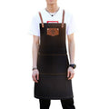 Denim Forest Pattern Apron Drawing Hairdress Overalls Black