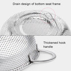 Stainless Steel Round Wash Basket Binaural Wash Rice Basket Drain Basin, 22cm, 25cm, 28cm, 31cm
