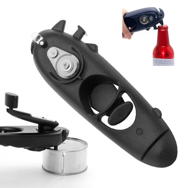 8 in 1 Stainless Steel Multifunctional Hand-canned Bottle Opener Black