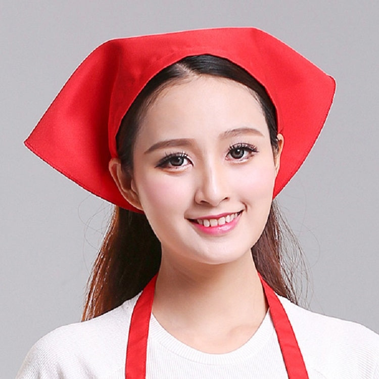 Waiter Men and Women Kitchen Work Turban Hat Triangle Scarf Chef Hat, Adjustable – Durable Build, Easy to Use Adjustable Red Sticky Buckle