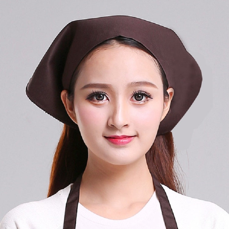 Waiter Men and Women Kitchen Work Turban Hat Triangle Scarf Chef Hat, Adjustable – Durable Build, Easy to Use Adjustable Brown Sticky Buckle