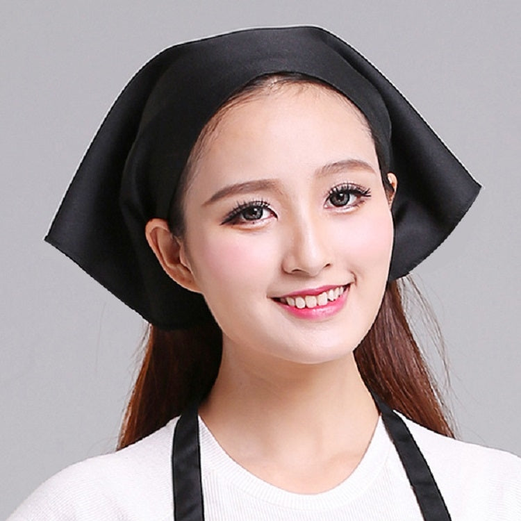 Waiter Men and Women Kitchen Work Turban Hat Triangle Scarf Chef Hat, Adjustable – Durable Build, Easy to Use Adjustable Black Tie Belt