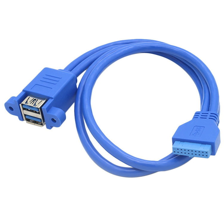 Motherboard 20pin Turn Double USB3.0 Extension Cable with Ear Baffle Cable, Blue – Magnetic, Data Transmission