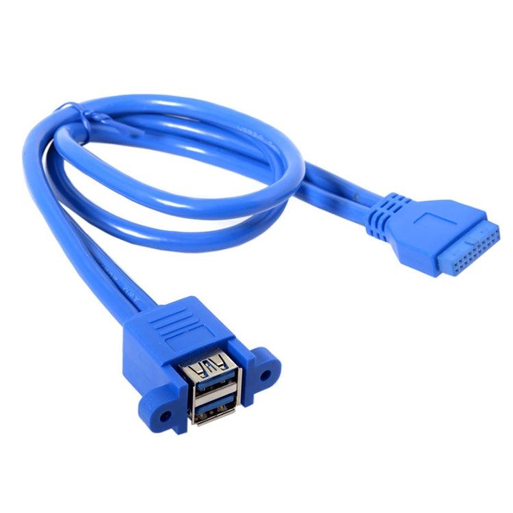 Motherboard 20pin Turn Double USB3.0 Extension Cable with Ear Baffle Cable, Blue – Magnetic, Data Transmission